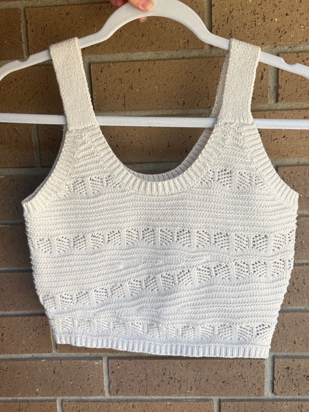 Sage Cream Cable Knit Crew Sweater